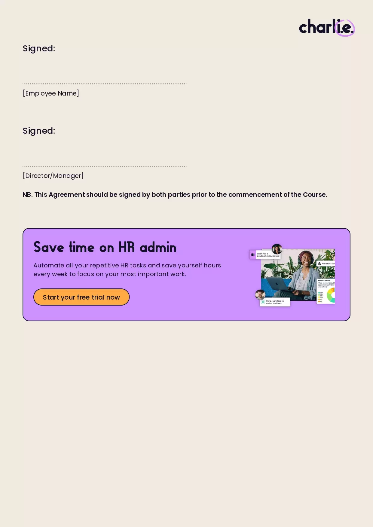 Training Agreement Template